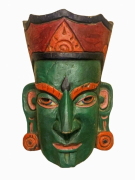Máscara de Madera de Padmasambhava para Colgar en la Pared