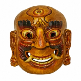 Máscara de Madera Lakhe – Espíritu Protector de Madera de Álamo