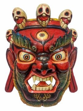 Máscara de Madera de Bhairav - Protección de Mahakala