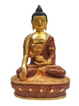 Statue de Shakyamuni Bouddha - Cuivre doré