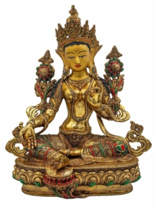 Green Tara Copper Statue - Compassionate Protector