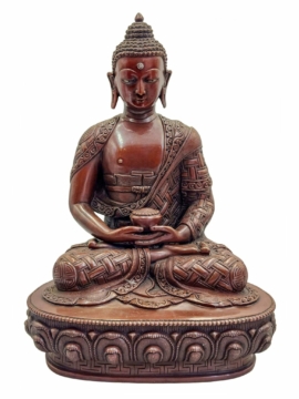 Estatua de Cobre de Buda Amitabha: Luz Divina de Compasión, 22 cm