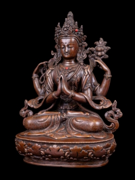 Statue de Chenrezig en cuivre de haute qualité - Bodhisattva de la Compassion