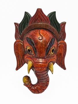 Máscara de Madera de Ganesh Colgante de Pared en Madera de Álamo