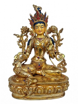 Statue en cuivre de Tara Verte - Compassion et Action