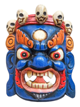 Máscara de Madera Bhairav del Shiva Colérico