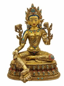 Green Tara Copper Statue - Divine Protector of Compassion