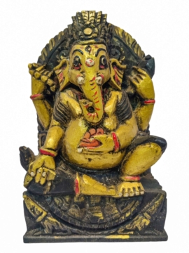 Estatua de Ganesh de madera hecha a mano - Encarnación de la sabiduría y nuevos comienzos
