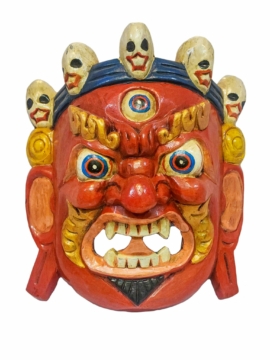 Máscara de Madera de Álamo Bhairab - Protector Feroz
