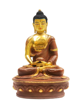 Estatua de Buda Amitābha - Cobre con Acabado Baño de Oro