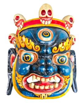 Máscara de Bhairav en madera de álamo
