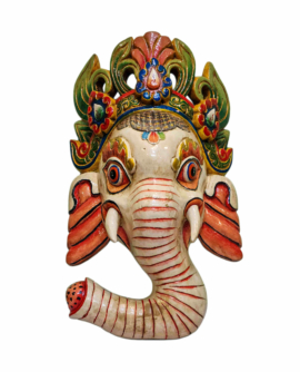 Máscara de Madera de Álamo de Ganesh para Colgar en la Pared
