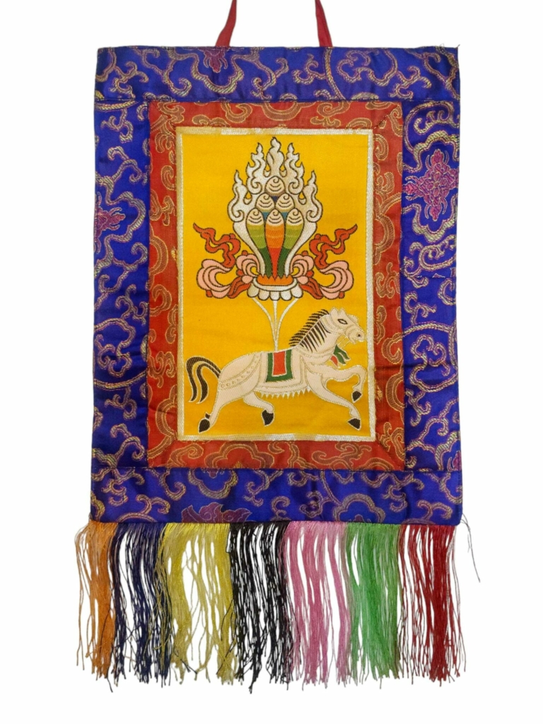 Cochin Brocade Wall Hanging with Embroidered Horse