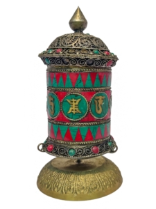 Brass Table Top Prayer Wheel for Blessings