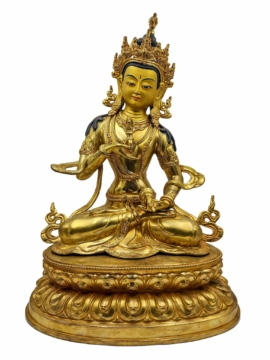 Vajrasattva Copper Statue - Gold Plated Face, Embodying Purity and Enlightenment