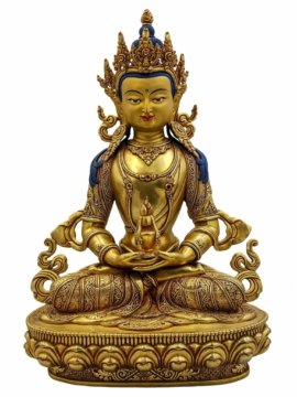 Statue de Bouddha en cuivre Aparimita - Symbole de la longue vie et de la croissance spirituelle