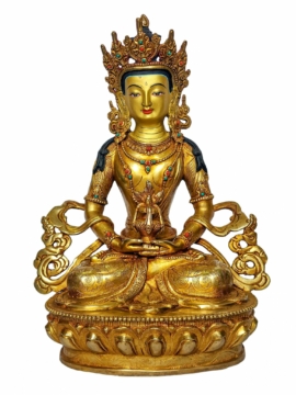 Estatua de Buda de Cobre de Aparimita - Símbolo de Larga Vida, Sabiduría y Vitalidad Espiritual
