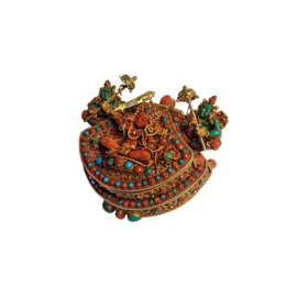 Silver Tibetan Ghau Box with Manjushree Design