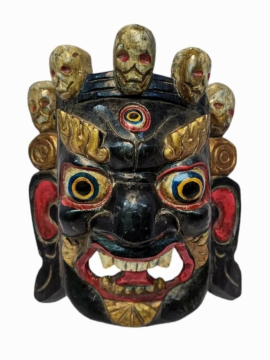 Máscara de Bhairav en madera de álamo