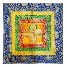 Cochin Brocade Wall Hanging: Embroidered Double Dorje