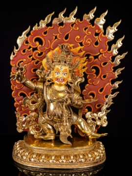 Vajrapani Copper Statue with Gold-Plated Face