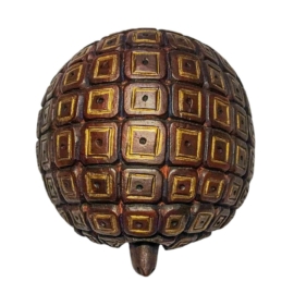 Máscara de madera en forma de tortuga, colgante de pared de Nepal