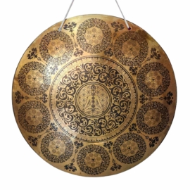 Gong de Viento Tibetano de Bronce Hecho a Mano para el Despertar Espiritual y las Bendiciones