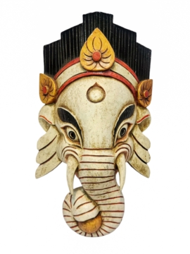 Máscara de Madera de Ganesh Colgante de Pared en Álamo