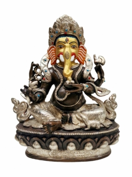 Estatua de Ganesh de cobre hecha a mano, 20 cm de altura