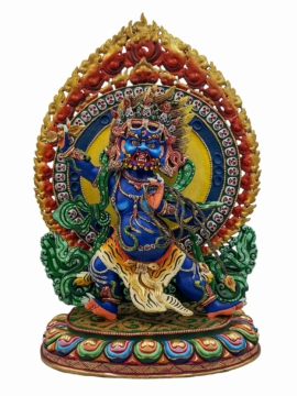 Vajrapani Copper Statue with Traditional Finish - Symbol of Power and Fearlessness