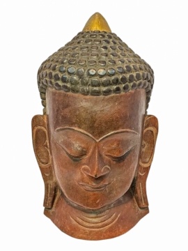 Máscara de Madera de Buda Colgante de Pared en Álamo