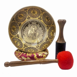 Cuenco cantador de bronce tallado de Manjushree