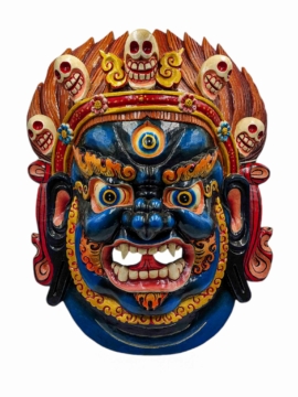 Máscara de Madera de Bhairav - Guardián de la Fuerza