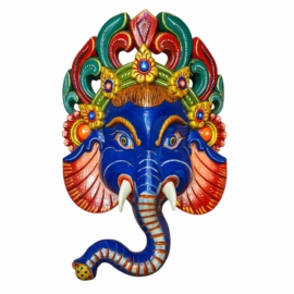Máscara de Ganesh en madera de álamo