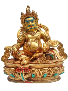 Handcrafted Yellow Jambhala Copper Statue – Emblem of Generosity and Abundance