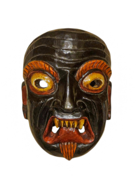 Máscara tribal de madera hecha a mano de Nepal