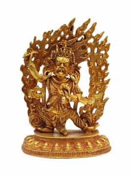 Vajrapani Copper Miniature Statue - Symbol of Power and Fearlessness