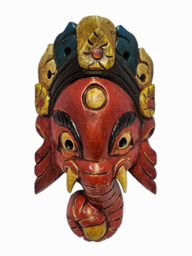 Máscara de Madera de Ganesh Colgante de Pared en Álamo
