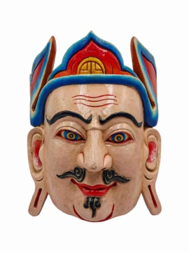 Máscara de Madera de Padmasambhava para Colgar en la Pared