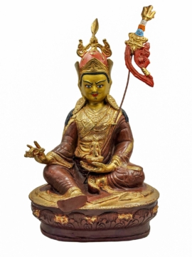 Gold-Plated Padmasambhava Statue in Copper
