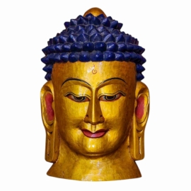 Máscara de Buda de Madera - Decoración de Pared en Madera de Álamo