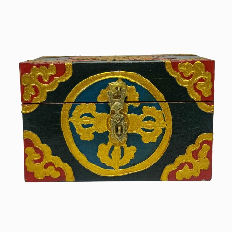 Tibetan Wooden Box for Sacred Offerings