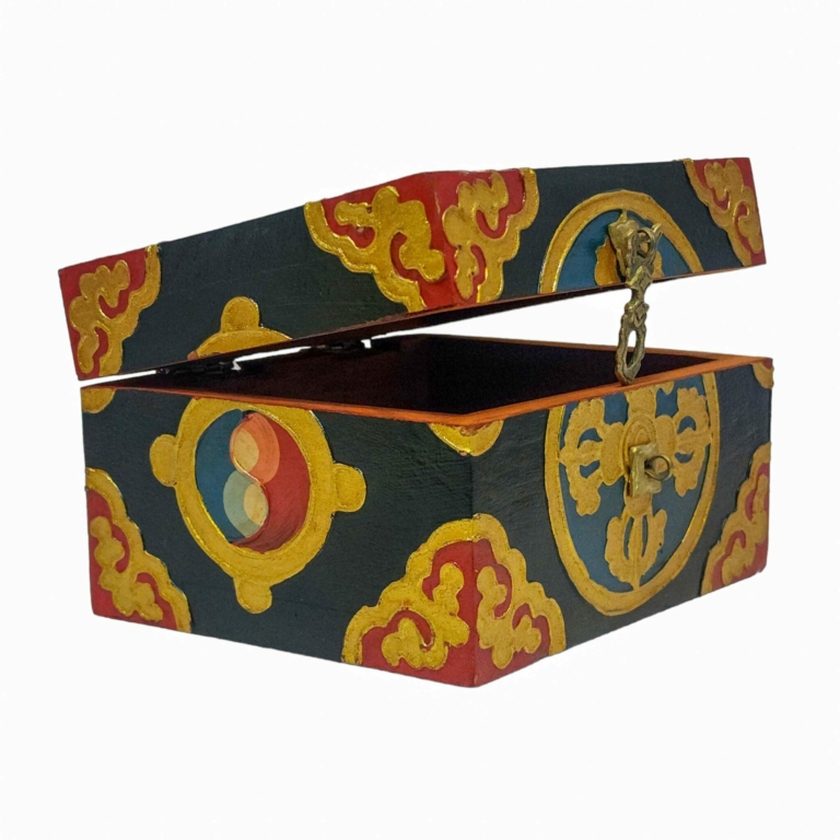 Tibetan Wooden Box for Sacred Offerings