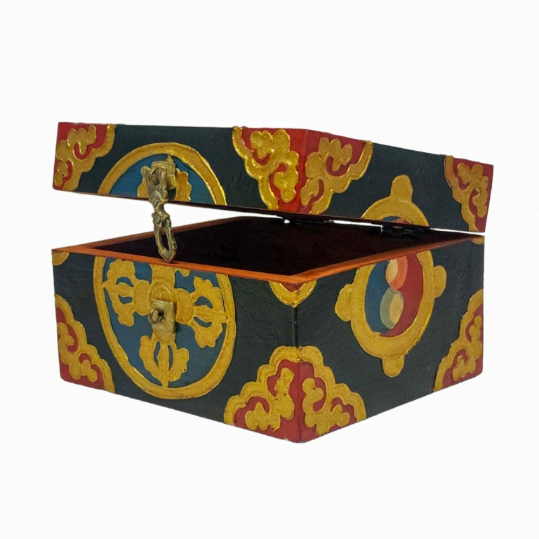 Tibetan Wooden Box for Sacred Offerings