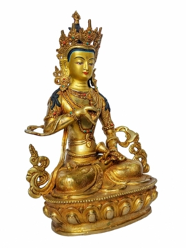 Statue en cuivre de Vajrasattva – Doré à l&rsquo;or et peint sur le visage, Purificateur du Karma