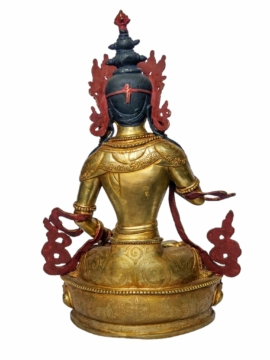 Statue en cuivre de Vajrasattva – Doré à l&rsquo;or et peint sur le visage, Purificateur du Karma