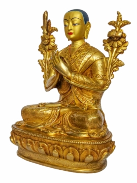 Tsongkhapa Copper Statue with Gold Plating
