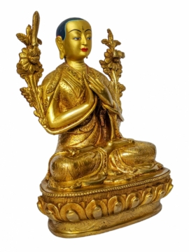 Tsongkhapa Copper Statue with Gold Plating
