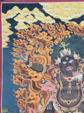 Hand-Painted Cotton Thangka of Vajrapani