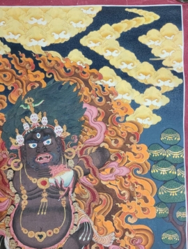 Hand-Painted Cotton Thangka of Vajrapani